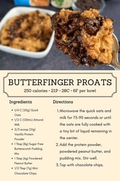 the ingredients for butterfingerer roasts are shown in this recipe, and it's ready to be eaten