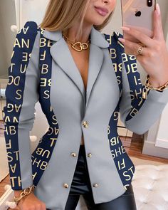 Crazy Shirts, Casual Blazer Women, Single Breasted Blazer, Elegante Casual, Tres Chic, Long Sleeve Blazers, Casual Blazer, Breasted Blazer, Fashion Seasons