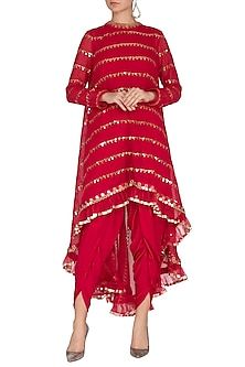 Dhoti Kurti, Simple Suits, Mirror Border, Embroidery Dresses, Neeta Lulla, Dhoti Pants, Sharara Set, Crimson Red