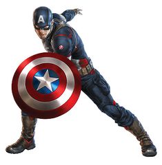 captain america is holding the shield with both hands and standing in front of his body