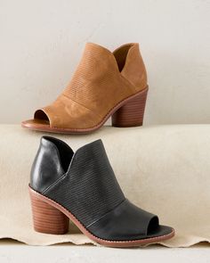 Söfft Molly Shooties | Garnet Hill Heel Caps, The Vamps, Leather Wraps, Stacked Heel, Shoe Shop, Italian Leather, Garnet, Shoe Accessories