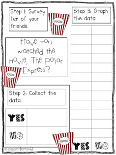 an activity sheet to help students learn how to write and graph numbers for the movie