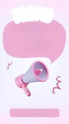 a pink and white megaphone with clouds above it