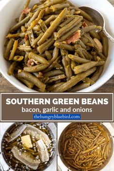 southern green beans, bacon, garlic and onions are the perfect side dish for any meal