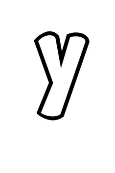 the letter y is drawn in black and white