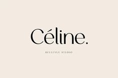 the word celine is written in black ink on a white background with an image of a