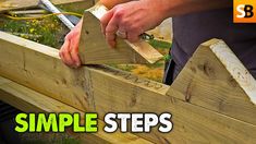 a person using a woodworking tool to build a wooden bench with the words simple steps above it