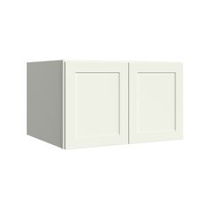 a white cabinet with two doors and one door on the left side, against a white background