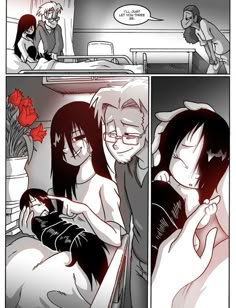 a comic strip with an image of two people in bed