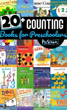 children's books for preschoolers with the title, 20 counting books for pre - school