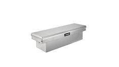 an aluminum tool box on a white background