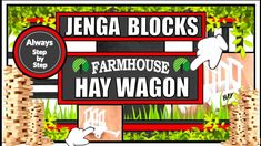 a sign that is advertising hay wagons for farmhouse hay waggon in front of some trees and bushes