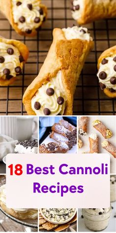 the best cannoli recipes for desserts, snacks and dessert bars are on display