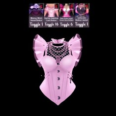 a pink corset is shown on the screen