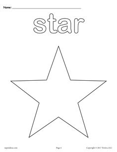 a star worksheet with the word's name on it and an image of a