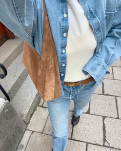 Double Denim Outfit, Djerf Avenue, Matilda Djerf, Double Denim, Winter Fits, Casual Chic Outfit, Denim Outfit, Fall Winter Outfits, Minimalist Outfit