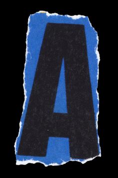 a blue and black sticker with the letter a on it