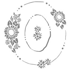 a circle with flowers and leaves on the center, surrounded by circles that have been cut into