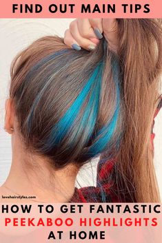 How To Do Underneath Hair Color, Color Streaks In Brown Hair Short, Hair Color Only On Ends, Peak A Boo Color On Natural Hair, How To Peekaboo Highlights, One Stripe Of Color In Hair, Summer Peekaboo Hair, How To Add Peekaboo Highlights, Peekaboo Hair Color Sectioning