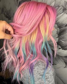 Lauren Accardo Murphy on Instagram: “#pulpriot #riotsquad #rainbow with a #handtiedextensions” Beige Blonde Balayage, Classy Colors, Edgy Hair Color, Pulp Riot Hair Color, Colourful Hair, Color For Brunettes, Hair Color For Brunettes