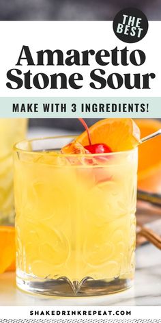 the best amarreto stone sour recipe with 3 ingredients