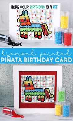 a birthday card with an image of a dog on it and the text, happy birthday pinata birthday card