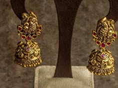 Nakshi Jhumkas, Navi Jewellery, Peacock Jewellery, Golden Jhumka, Elegant Gold Necklace, Buy Earrings Online, Wedding Jewelry Sets Bridal Jewellery