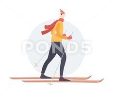 a man on skis is going down the slope