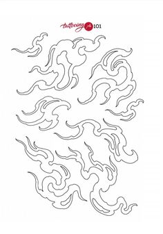 an image of the design for a chinese style tattoo pattern, with black ink on white paper