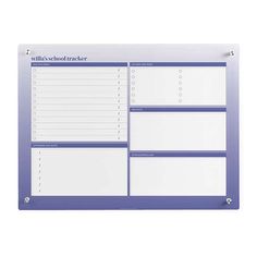 a blue and white bulletin board on a white background with clippings for notes