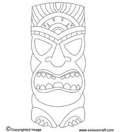 a drawing of a tiki mask