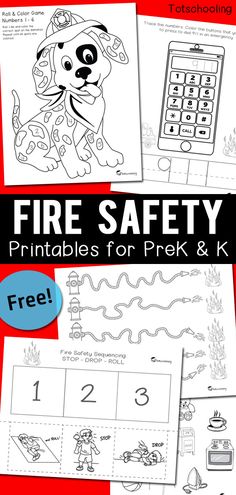 printable fire safety worksheets for preschoolers to practice number recognition and counting