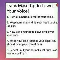 a sign that says transs masc tip to lower your voice