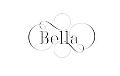 the word bella written in black ink on a white background