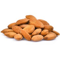 almonds on white background with clipping path