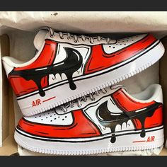 Shoe Artwork, Black Air Force 1, Custom Nike Air Force 1, Customized Shoes, Custom Nike Air Force, Painted Nikes, Painted Sneakers, Air Force 1 Custom, Custom Air Force 1