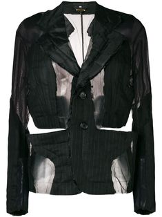 Comme Des Garçons deconstructed pinstripe blazer - Black Comme Des Garcons Deconstruction, Blazer Deconstruction, Deconstructed Tailoring, Deconstructed Suit, Deconstructed Jacket, Comme Des Garcons Jacket, Commes Des Garcons, Deconstructed Blazer