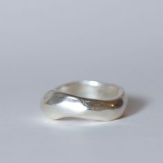 Organically carved ring that flows in thickness. Original design carved in wax and cast in sterling silver. Gold ring is vermeil. Sold as a single ring. Organic Silver Ring, Wax Cast Rings, Wax Carving Ring, Ring Silver Design, Minimal Rings Minimalist Jewelry, Diy Silver Rings, Silver Gold Ring, Cast Rings