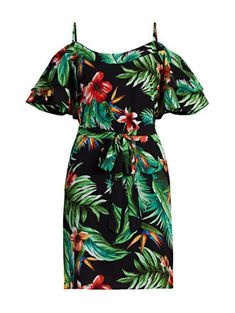 Shop Floral Print Cold Shoulder Dress. Find your perfect size online at the best price at New York & Company. Hawaiian Dress Pattern, Luau Party Dress, Dress Hawaiian Style, Luau Outfits, New Dress Pattern, Luau Dress, Polynesian Dress, Leopard Maxi Dress, Hawaiian Birthday