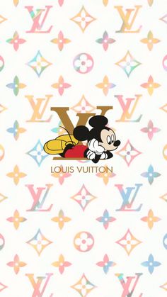 the louis vuitton wallpaper with mickey mouse on it's back side