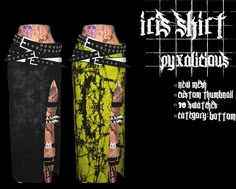 an image of a woman's leggings with tattoos on them and the words,