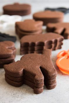 several cookies shaped like animals on a table