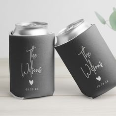 two can coolers with the names of their wedding guests