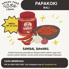 an advertisement for papakoki balu with the caption'sambal bawang '