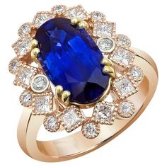 Discover exquisite ring showcases a captivating natural blue sapphire, set in a unique blend of 14K rose and yellow gold. The rich blue hue of the sapphire, combined with the warmth of the gold setting and the brilliance of the diamonds, makes this ring a truly exceptional piece. Accompanied by a GIA Report, this ring guarantees the quality and authenticity of its gemstones, making it a luxurious addition to any jewelry collection. Center Stone: Natural Blue Sapphire Quantity & Weight: The ring Blue Sapphire Stone, Blue Sapphire Diamond, Sapphire Color, Modern Ring, Blue Sapphire Rings, Natural Blue Sapphire, Sapphire Stone, Fine Jewelry Collection, Tourmaline Gemstone