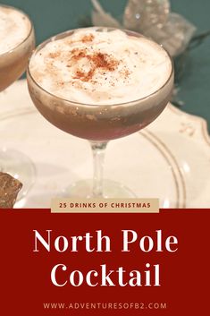 the north pole cocktail is served in two glasses