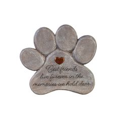 a dog's paw with a heart on it that says best friends are forever in the memory we hold hearts