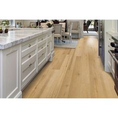 the kitchen is clean and ready to be used as a dining room or family room