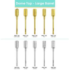 USA #1 PANA Brand Dome Top Large Barrel Nail Carbide Bit - Shank 3/32&quot; Dremel Drill, Smile Lines, Drill Machine, Round Nails, Hard Gel, Training Tools, Nail Art Supplies, Nail Brushes