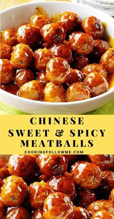 Get ready to elevate your weeknight dinners with these sweet and spicy Chinese meatballs. Perfectly balanced with a hint of sweetness and a kick of spice, these meatballs are not only delicious but also incredibly easy to make. Whether you're serving them over rice, noodles, or as an appetizer, they're sure to impress your family and friends. Embrace the flavors of Chinese cuisine with this simple recipe that promises a delightful culinary experience. Unique Meatballs, Sweet And Spicy Meatballs, Spicy Meatballs Recipe, Chinese Meatballs, Pork Food, Sweet And Sour Meatballs